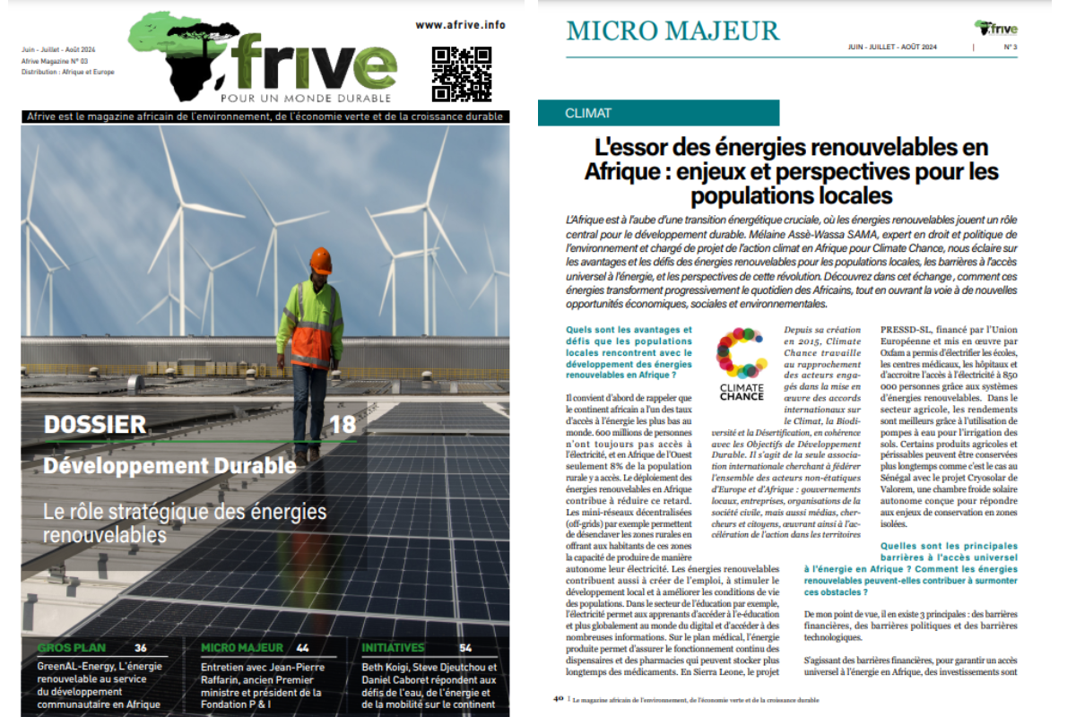 Magazine AfriVe – n° spécial énergies renouvelables en Afrique